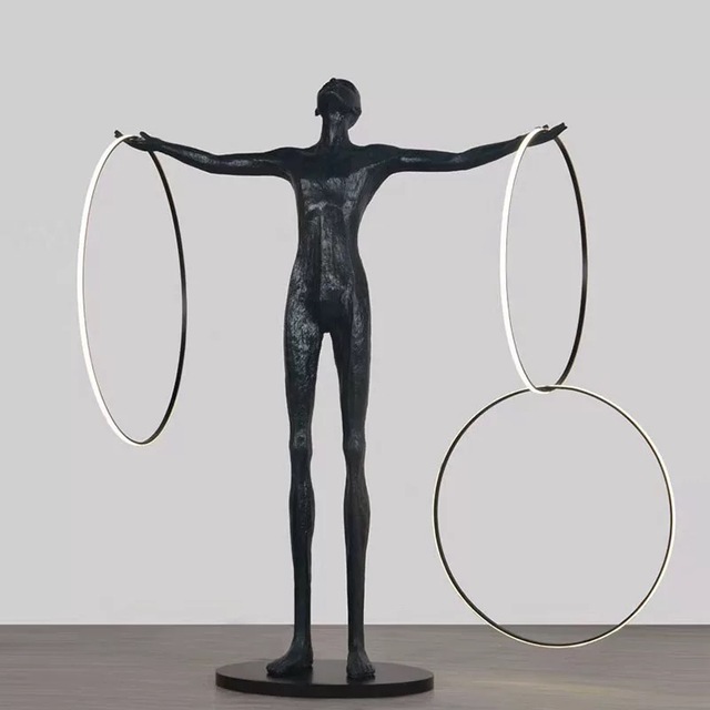 Creative Home Design Humanoid Art Sculpture Floor Light Hotel Lobby Living Room Large Decoration Standing Floor Lamps