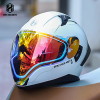HNJ Fashion Large Ghost Face Casque de moto pour hommes femmes Coque ABS à dégagement rapide pour toutes les saisons