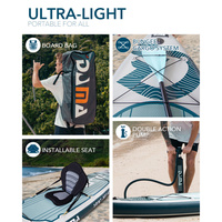 Planche à pagaie gonflable portable DAMA avec pompe à double action, sac à dos et sac étanche – Kit complet de paddleboard