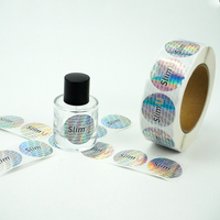 Impresión de pegatinas permanentes holográficas redondas pequeñas pegatinas fabricante de etiquetas personalizadas pegatinas con logotipo