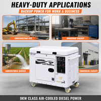 Générateur diesel 9KW super silencieux, refroidi par air, démarrage électrique, OEM ODM CE EPA EAC ISO pour usage domestique, commercial et de secours sur site