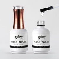 Gelsky Professional Nail Salon Top Coat Ongles mats Colle amovible Gel Soak Off Top Coat