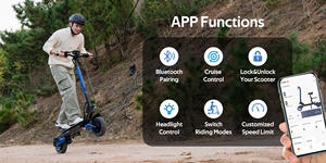 Trottinette électrique tout-terrain pliable EU KOOLUX U1PRO 48V20.8Ah avec batterie au lithium, étanche, deux roues, commande par application, autonomie 60-70 km - Product Image 6