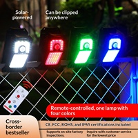 Lampe LED solaire personnalisée Wowo à clipser pour extérieur, éclairage de cour résidentielle, contrôle à distance par induction, capteur quatre couleurs, IP65