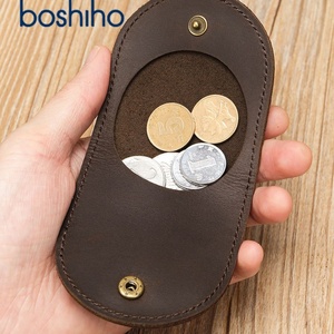 Boshiho Genuine Leather <b>Small</b> Handmade Vintage Genuine Leather Slim Mini Coin <b>Purse</b> Key Holder Wallet Bag - Product Image 3