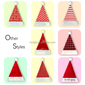 قبعة بابا نويل الكلاسيكية الفخمة باللونين الأحمر والأبيض من نسيج سميك لدفء معزز لتزيين الحفلات - Product Image 5