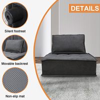 Canapé sectionnel modulaire, fauteuil de canapé sans accoudoirs avec coussin à dossier amovible, canapé sectionnel pour le salon et l'appartement