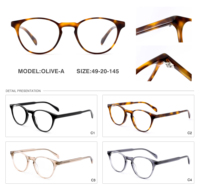Monture optique en acétate fin polie à la main, monture de lunettes ovale en acétate à bordure complète, très vendue