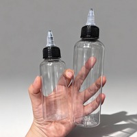 Bouteille d'huile capillaire en plastique transparent pour animaux de compagnie, à bec pointu, à presser, 30 ml, 50 ml, 100 ml, 200 ml, 250 ml