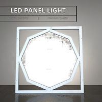 Plafonnier carré au design moderne 595x595 Panneau lumineux à cadre octogonal Panneau lumineux à LED