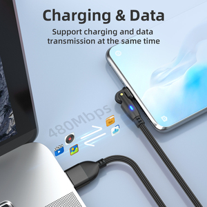 Il più nuovo cavo di tipo c rotante a 180 gradi a forma di L e cavo telefonico dritto 2 in1 3A cavo di trasmissione dati a ricarica rapida - Product Image 2