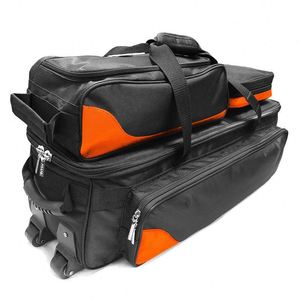 Heavy Duty Detachable 3 Ball <b>Bowling</b> Bag Roller Triple Tote Bags with Wheels <b>Bowling</b> Roller Bag - Product Image 1