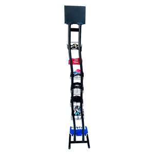 Custom 6 Tiers Metal Floor <strong>Hats</strong> <strong>Display</strong> <strong>Stand</strong> Baseball Caps <strong>Display</strong> Rack with 2 Brand Logo - Product Image 2