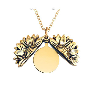 Vòng mảng bám Dog <span class=keywords><strong>Tag</strong></span> Vòng cổ hướng dương thép không gỉ trống kỳ nghỉ quà tặng khắc hình dạng kim loại Phật Giáo mạ tủ lạnh nam châm - Product Image 4