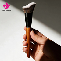Pinceau de contour facial individuel de luxe, brun ombré, personnalisé, à marque privée