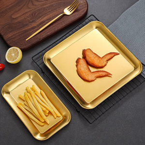 Yurtrain moderne or Rectangle coréen en acier inoxydable Barbecue <span class=keywords><strong>assiette</strong></span> plats et assiettes ensemble de plateau de service - Product Image 6