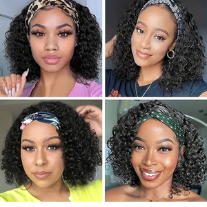 Perruque Bandeau <span class=keywords><strong>Cheveux</strong></span> Humains Brésiliens Remy 100% Naturels, Courte, Ondulée, Double Tissage, Texture Douce et Transparente, pour Femmes Noires - Vente en Gros - Product Image 3