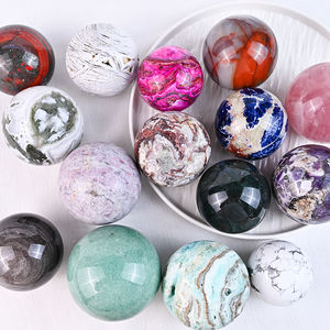 All'ingrosso sfera di cristalli trasparenti naturali intagliati a mano di cristallo di quarzo rosa <span class=keywords><strong>pietra</strong></span> curativa sfera di ametista per la decorazione domestica - Product Image 2