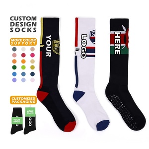 맞춤형 로고 성인 아동 축구 양말 축구 야구 스타킹 남성 훈련 스포츠 무릎 길이 양말 - Product Image 1