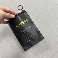 Mini bolsas con cierre de cremallera impresas personalizadas en negro mate para anillo, bolsa de cosméticos de plástico pequeña de PVC, bolsa de joyería con cremallera, embalaje