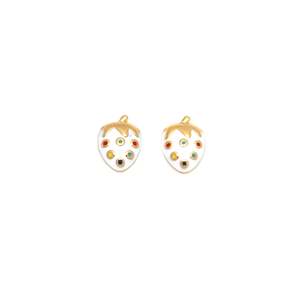 E295-E180-0462B Pendientes de Moda con Diseño de Frutas, Chapados en Oro con Circonita, Aleación de Zinc - Regalo - Product Image 1