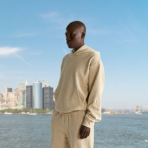 Sweat à capuche surdimensionné Streetwear imprimé bouffant coupe courte pour homme Logo personnalisé Tissu anti-rides en coton éponge brodé - Product Image 6