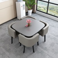 Table à manger en pierre frittée moderne et minimaliste de haute qualité, ensemble de 4 chaises de forme carrée pour la maison, le bureau et la cuisine de ferme