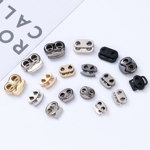 Nouvelle embout de cordon en métal avec design gaufré, attache à ressort pour vêtements, sans nickel, sans plomb, en alliage de zinc peint - Product Image 2