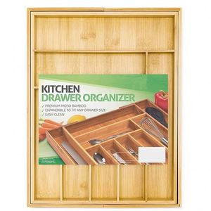 Kitchen Multi-Functional Bamboo Kitchen Drawer Organizer <b>Adjustable</b> Bamboo Utensil Organizer - Product Image 4