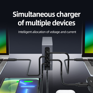 100W GaN Desktop <span class=keywords><strong>USB</strong></span> <span class=keywords><strong>C</strong></span> stazione di ricarica 6 porte Smart PD veloce <span class=keywords><strong>caricabatterie</strong></span> da parete per MacBook <span class=keywords><strong>iPhone</strong></span> 16 per Galaxy 25 iPad Laptop - Product Image 3