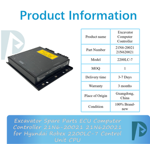 Phụ tùng máy xúc ECU điều khiển máy tính 21n6-20021 21n620021 cho Hyundai <span class=keywords><strong>robex</strong></span> <span class=keywords><strong>2200lc</strong></span>-7 Đơn vị điều khiển CPU - Product Image 3