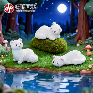 Figura de Resina de Hurón Pequeño y Adorable, Mini Decoración Animal, Adorno de Escritorio para el Hogar - Product Image 2