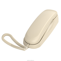 Téléphone d'hôtel compact Sachikoo en plastique ABS beige/noir, 10 touches, pour salle de bain, avec alimentation PoE/LAN filaire, certifié CE, garantie 3 ans