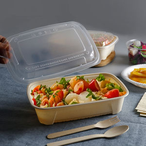 Contenedor de Alimentos Biodegradable Tipo Concha de Almeja para Comida para Llevar, 13x5x3 Pulgadas, Lonchera con Tapa, Caja Desechable Tipo <span class=keywords><strong>Submarino</strong></span> MFPP - Product Image 3