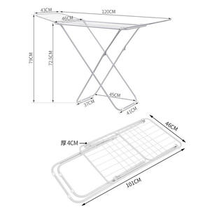 Séchoir à Linge Métallique Pliable Gain de Place sur Pied pour Intérieur et Extérieur, Étendoir à Linge Blanc pour Draps et Vêtements - Product Image 2