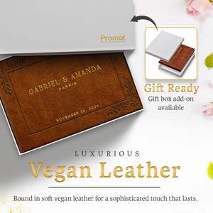 Couverture en cuir Vintage de luxe gravure blanche et or A4 B5 <span class=keywords><strong>livre</strong></span> d'or d'anniversaire cartonné planificateurs de mariage Pages lignées - Product Image 5