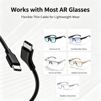 Câble coaxial fin USB-C vers USB-C pour lunettes AR, 4K 60Hz, PD 1.4, connecteur coudé à 120 degrés, câble de charge rapide