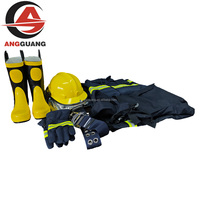 EN469 Nomex Aramide Coton Pompier Uniforme Comprend Pompier Veste Pantalon Casque Gants Bottes
