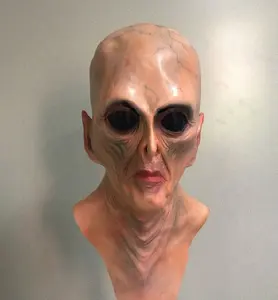 Cadılar bayramı korku Alien maske korkunç korkunç büyük gözler uzaylı sihirli maskeleri komik parti Cosplay Prop tam yüz kapatma Prank Joke