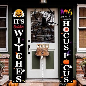 Creative <span class=keywords><strong>serie</strong></span> di Halloween magico Horror strega con pipistrello di zucca distico tenda porta e bandiera di festa decorazioni murali - Product Image 1