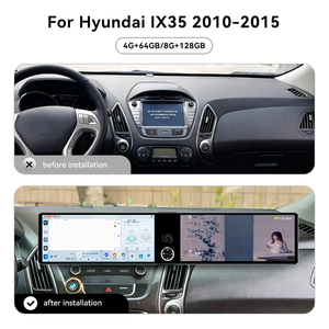 ZWNAV Double écran de navigation multimédia virtuel 12,3 pouces, navigation GPS Android 13 pour Hyundai IX35 2010-2015, mise à niveau - Product Image 2