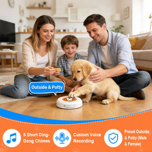 Sonnette sans fil Daytech avec bouton pour chien, enregistrement vocal personnalisé, éclairage LED, alerte pour l'entraînement du comportement extérieur - Product Image 2