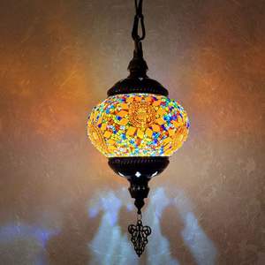 חם מכירה מחומר זכוכית מחומר יד עשה הוביל e14 טורקית פסיפס מנורת פסיפס - Product Image 3