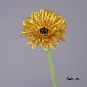 Wholesale Gradient Yellow <b>Artificial</b> Gerbera Daisy Single Stem Silk <b>Flower</b> Wedding Party Home Vase Decor Floral Supplies - Product Image 4