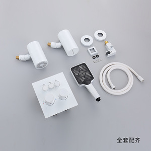 Concealed Shower Set Rectangle Wall <b>Mounted</b> Thermostatic Rainfall <b>Spray</b> Massage Waterfall Dual Top <b>Spray</b> - Product Image 3