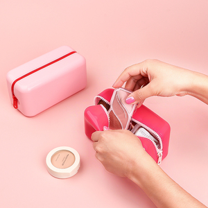 Borsa per <span class=keywords><strong>Trucco</strong></span> Professionale Personalizzata in Silicone Lucido con Cerniera, Astuccio da Viaggio per Pennelli da <span class=keywords><strong>Trucco</strong></span> - Product Image 6