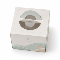 Cajas para Pastel con Logotipo Impreso, Económicas, al por Mayor, con Asa, de Papel Kraft, Personalizadas, con Ventana Alta, Blancas