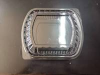 Récipient à 3 compartiments micro-ondable 9x8, base noire en PP, récipient à repas en plastique à emporter pour boîte à bento