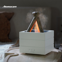 Diffuseur d'huiles essentielles à effet de flamme, simulant un feu de camp, avec port USB ultrasonique