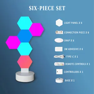 Creative Smart Removable Game Room Quantum Modular Touch Hexagon Geometry Splicing Hex Honeycomb RGB Led Night Light